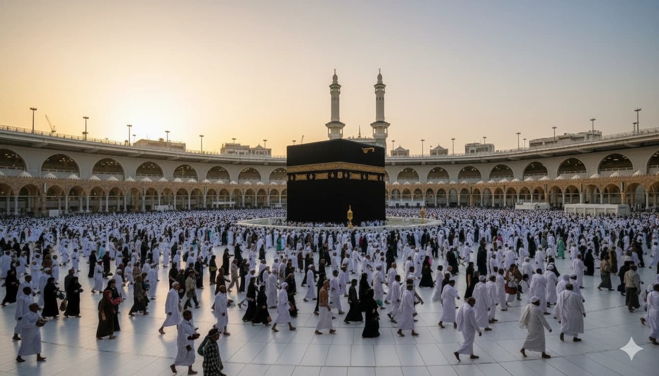 Pilgrims near the Kaaba during UmrahKaaba